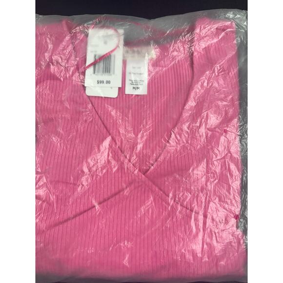 L*Space NWT Gia V-Neck Wrap Front Long Sleeve Crop Top Pink XS, S & M MSRP $99 - Picture 5 of 5